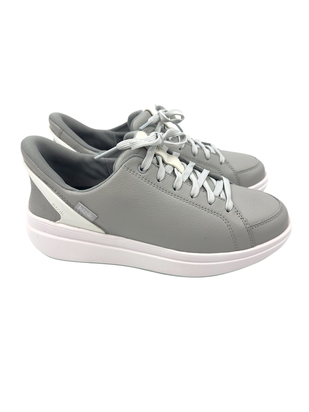 Kizik Sydney Sneakers Harbor Mist Gray Womens 7.5 Wide Width Low Top Shoes NEW